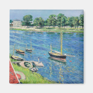 Íman Caillebotte - Seine em Argenteuil, Barcos ancorado