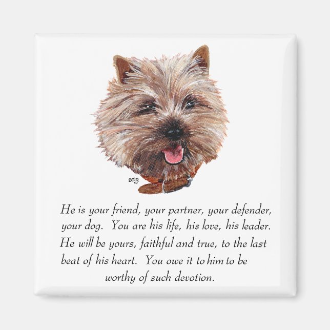 Íman Cairn Terrier de Recordação - Macho (Frente)