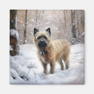 Íman Cairn Terrier Deixe Nevar Natal