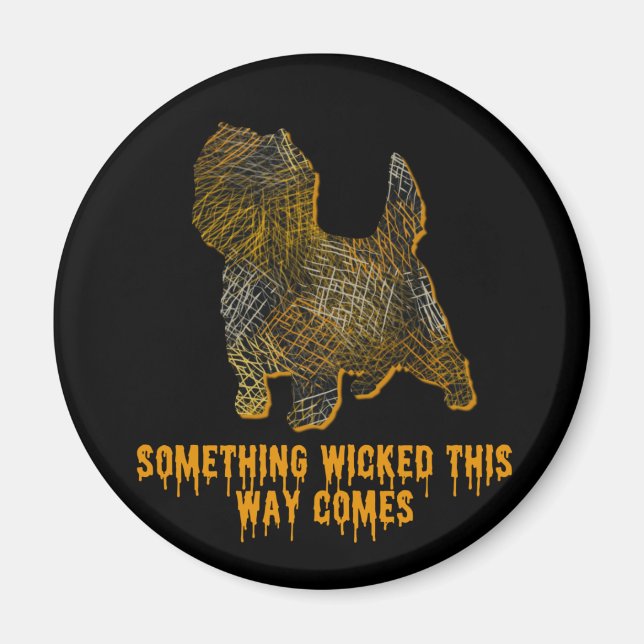 Íman Cairn Terrier Dog Silhoueen Diversão Halloween (Frente)