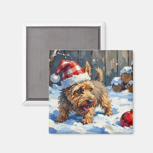 Íman Cairn Terrier Espirituoso Cavando no Natal T
