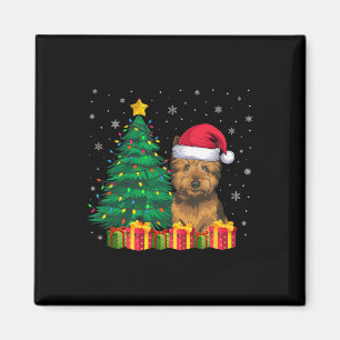 Íman Cairn Terrier Santa Hat - Luzes de Natal