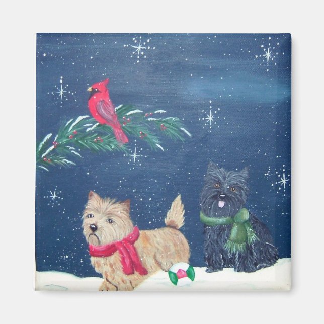 Íman Cairn Terrier Winter Magnet (Frente)