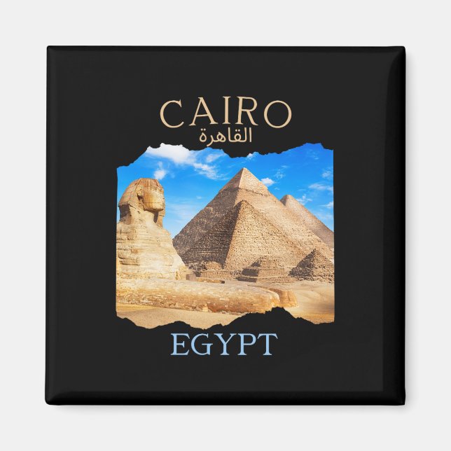 Íman Cairo Egito Pirâmides cairo' Em Árabe Egípcio Vac (Frente)