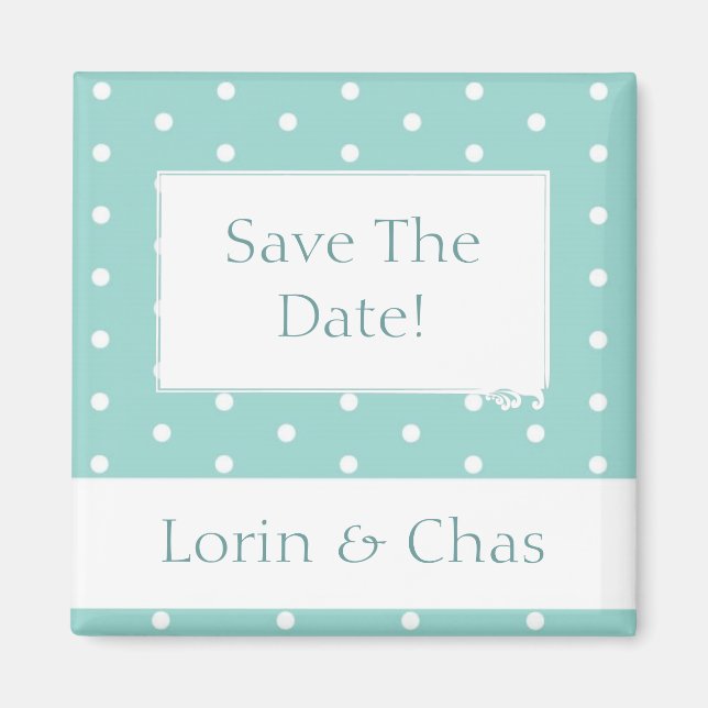 Íman Caixa de Joias Azul de Ovo de Robin com bolinhas (Frente)