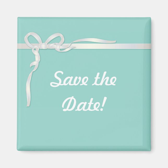 Íman Caixa de Joias Azul de Robin com Fita Branca (Frente)