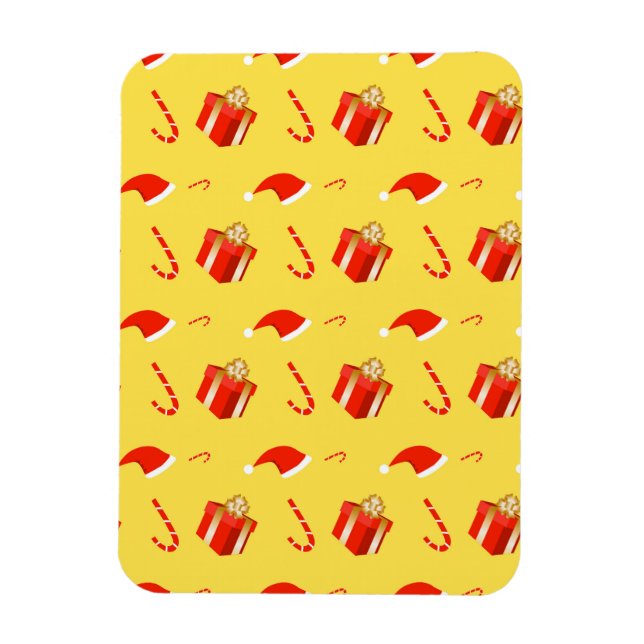 Íman Caixa de presentes de Natal Cana de chocolate (Vertical)