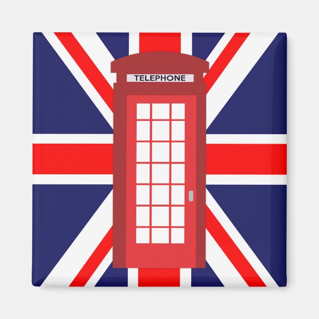 Íman Caixa de telefone britânica bandeira de Union Jack (Frente)