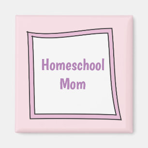 Íman Caixa roxa legal com mamã de Homeschool