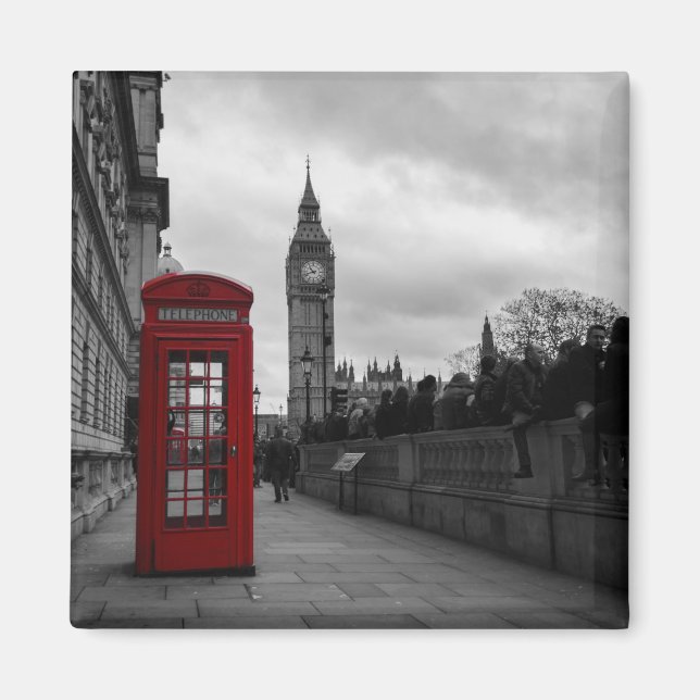 Íman Caixa vermelha de telefone em Londres (Frente)
