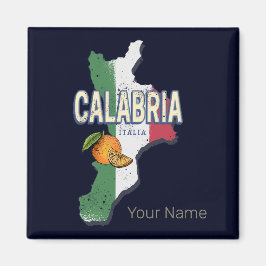 Íman Calábria Itália - Região Retro Mapa Vintage Souven