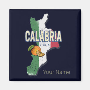 Íman Calábria Itália - Região Retro Mapa Vintage Souven
