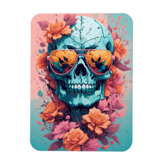Íman Calavera Floral Colorida