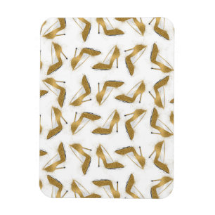 Íman Calçados de salto alto com brilho dourado de tend