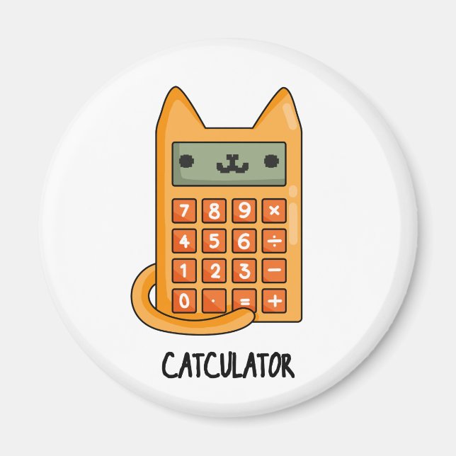 Íman Calculadora Funny de Gato (Frente)