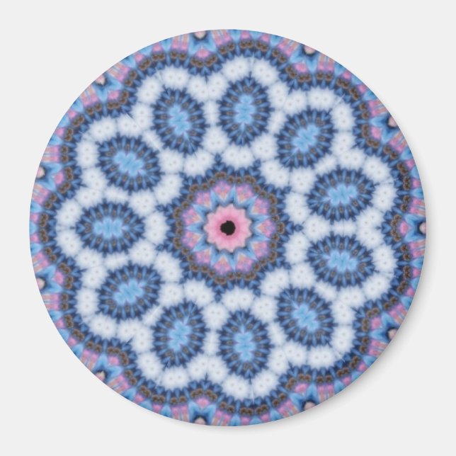 Íman caleidoscópio cor-de-rosa azul n (Frente)