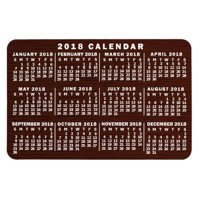 Íman Calendário 2018 (Consulte Descrição para Nova Vers (Horizontal)