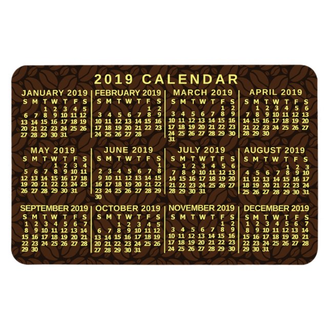 Íman Calendário 2019 (Consulte Descrição de Nova Versão (Horizontal)