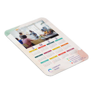 Íman Calendário 2022 do Logotipo da Empresa de Fotos de