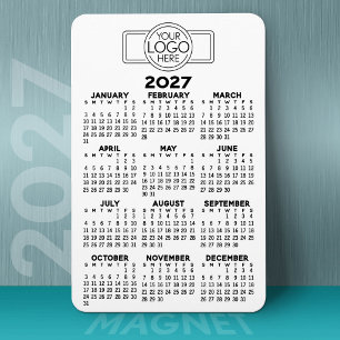 Íman Calendário 2024 com logotipo preto mínimo branco b