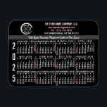 Íman Calendário 2025 Logotipo personalizado de empresa<br><div class="desc">Esses ímãs flexíveis de calendário 2025, com aparência profissional, são perfeitos para a marca e marketing do escritório da sua empresa. Eles têm números negros em branco e vermelho claro em preto. Acima disso, marca sua empresa com o logotipo corporativo, nome comercial, site, telefone, endereço e um slogan. Esses ímãs...</div>