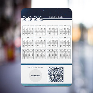Íman Calendário 2026 Adicionar logotipo Código QR Códig