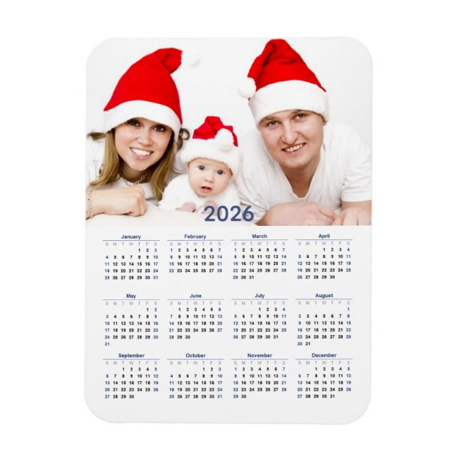 Íman Calendário 2026 com Foto (Vertical)