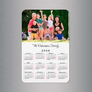 Íman Calendário 2026 com Nome e Foto Personalizáveis