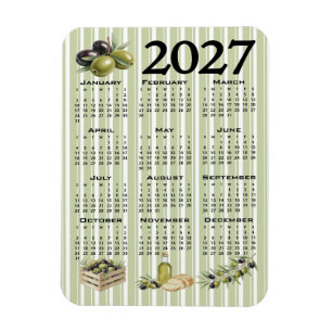 Íman Calendário 2027, Azeitonas Mediterrâneas, Listras 