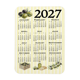Íman Calendário 2027, Azeitonas Mediterrâneas Listras A