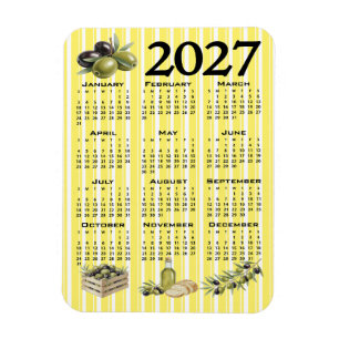 Íman Calendário 2027, Azeitonas Mediterrâneas Listras A