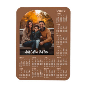 Íman Calendário 2027 com Foto - Ano Completo Terra Cott