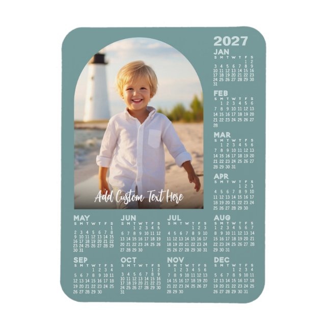 Íman Calendário 2027 com Foto - Arco Moderno (Vertical)