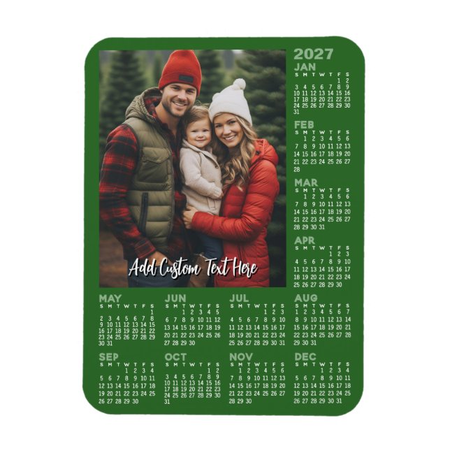 Íman Calendário 2027 com Foto - Moderno (Vertical)