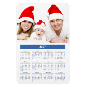 Íman Calendário 2027 com Foto Personalizada