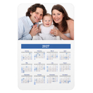 Íman Calendário 2027 com Ímã de Foto Personalizada