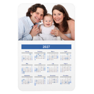 Íman Calendário 2027 com Ímã de Foto Personalizada