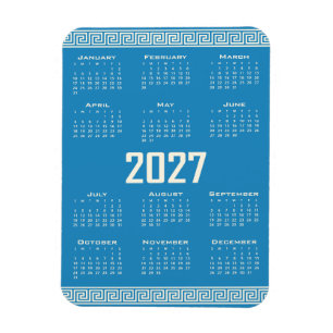 Íman Calendário 2027, Fretwork Grego, Cosmic Latte em A