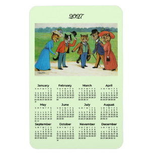 Íman Calendário 2027 Gatos Louis Wain ímã flexível