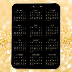 Íman Calendário Anual 2026 Ouro Preto Geladeira Cozinha