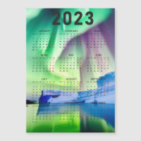 Íman Calendário - Aurora Borealis sobre a Água