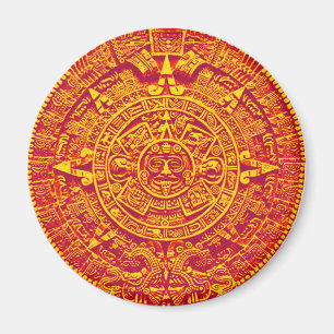 Íman Calendário Aztec - ouro