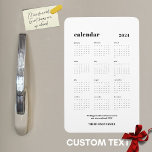 Íman Calendário Branco do Quic 2024 de Cor Personalizad<br><div class="desc">Íman simples e arrojado para 2024. Este design apresenta um conjunto moderno de fontes, um cheio de 12 meses 2024 ano, contra um fundo branco moderno e neutro. Personalize o texto e adicione um nome para torná-lo seu ou especial. DICA: você pode alterar a cor de fundo usando a própria...</div>