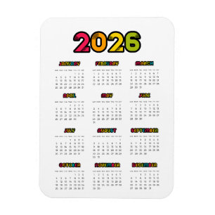 Íman Calendário Colorido de 2025
