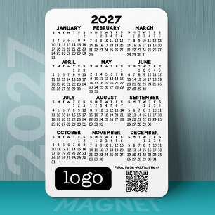 Íman Calendário com logotipo comercial e código QR