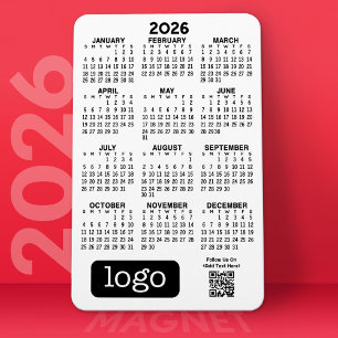 Íman Calendário com logotipo comercial e código QR