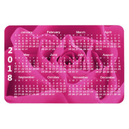 Íman Calendário de 2018 das Pétalas Rosa Rosa Rosa Rosa