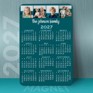 Íman Calendário de 2027 com 4 fotos em tela cheia
