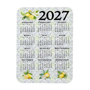Íman Calendário de 2027 Limões Azulejos Italianos Medit