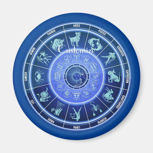 Íman Calendário de Astrologia de Sinal Sun Zodiac Thund (Frente)